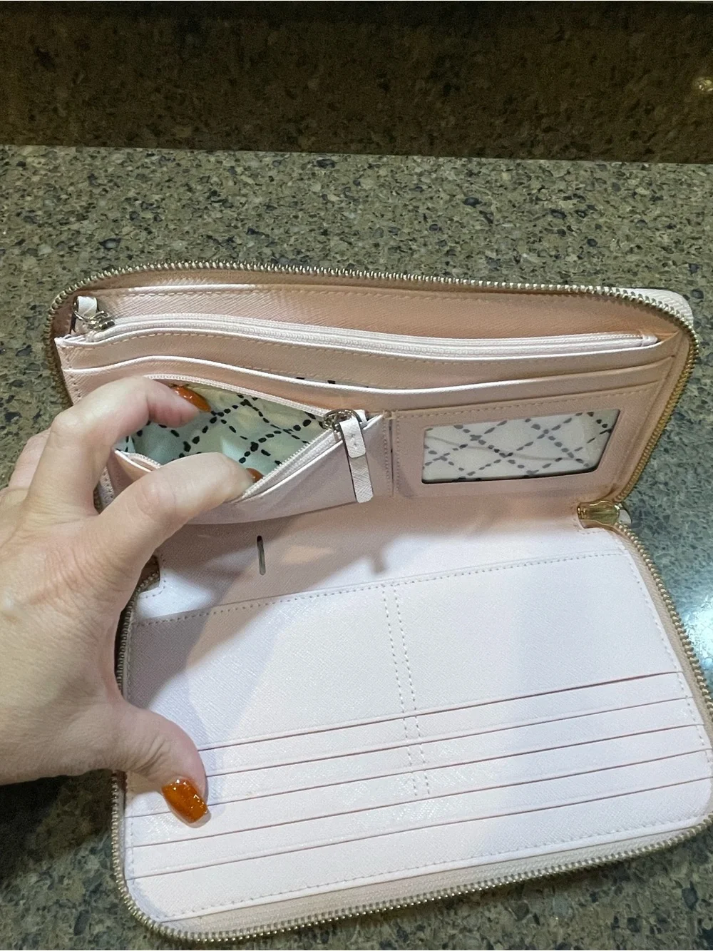 KATE SPADE Newbury Lane Neda Zip Around Wallet POSYPINK (953) Feminine Luxury